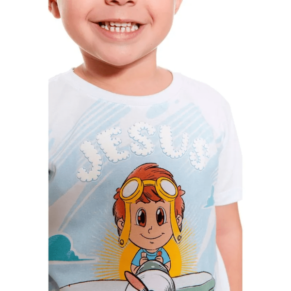 Camiseta infantil Jesus é meu piloto (2)